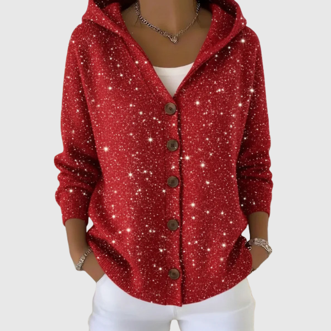 Marie Comfortable Knitted Cardigan with Hood