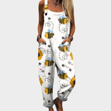 Comfortable printed overalls, front view