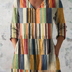 Chloe Long Blouse with V-Neck, front view