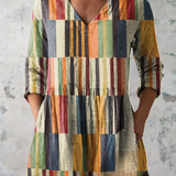 Chloe Long Blouse with V-Neck, front view
