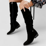 Adelaide, Knee-High Riding Boots with Ruched Shaft