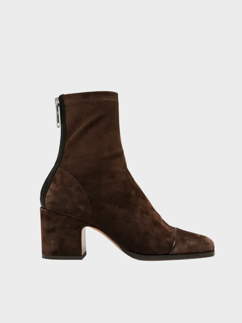 Alma, Suede Heeled Ankle Boots