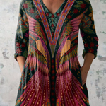 Manon Long Blouse with V-Neck, front view