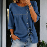 Ivy Long Vintage Denim Blouse