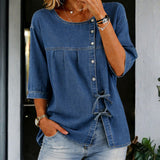 Ivy Long Vintage Denim Blouse