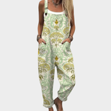 Comfortable printed overalls, front view