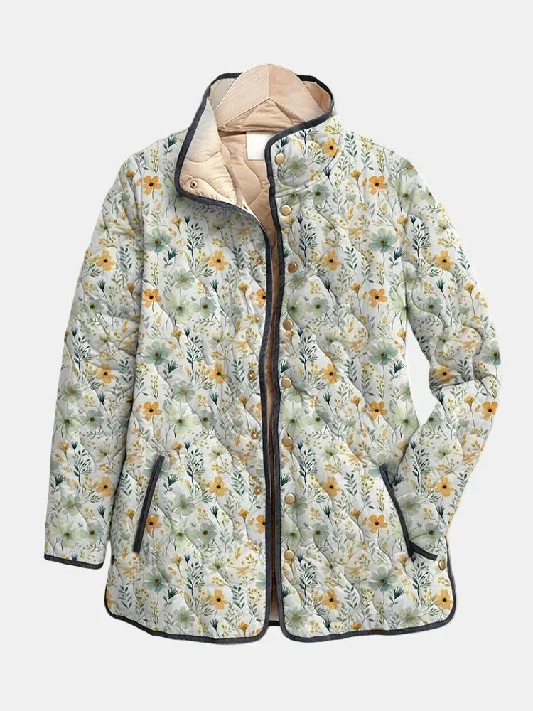 Nola Delightful Floral-Printed Quilted Jacket