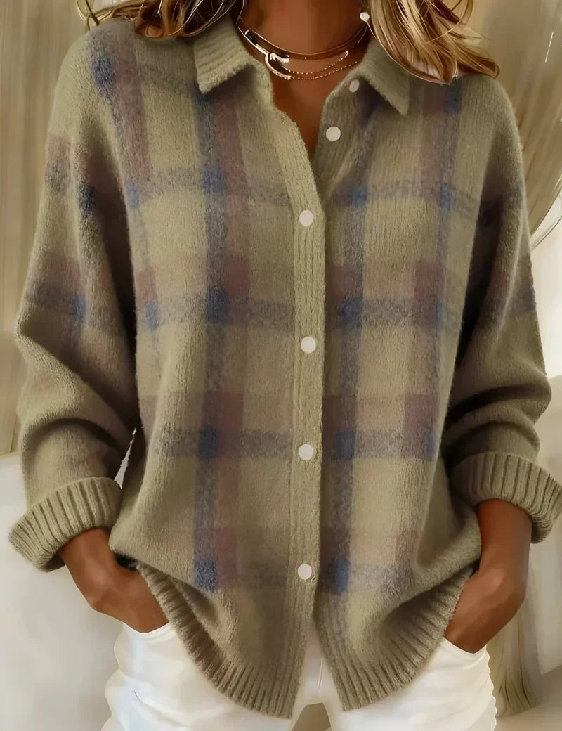 Taylor Cosy Checked Knit Cardigan