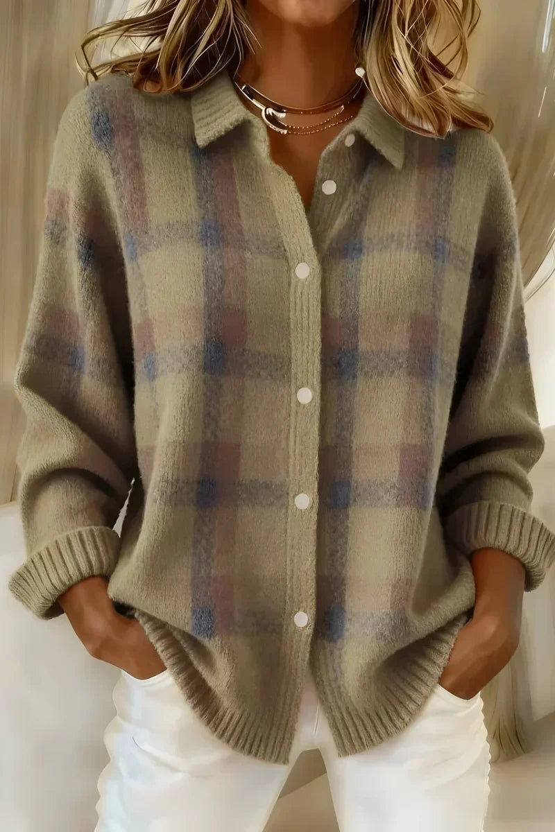 Taylor Cosy Checked Knit Cardigan