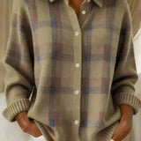 Taylor Cosy Checked Knit Cardigan