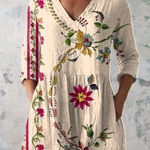 Clara Long Blouse with V-Neck, front view