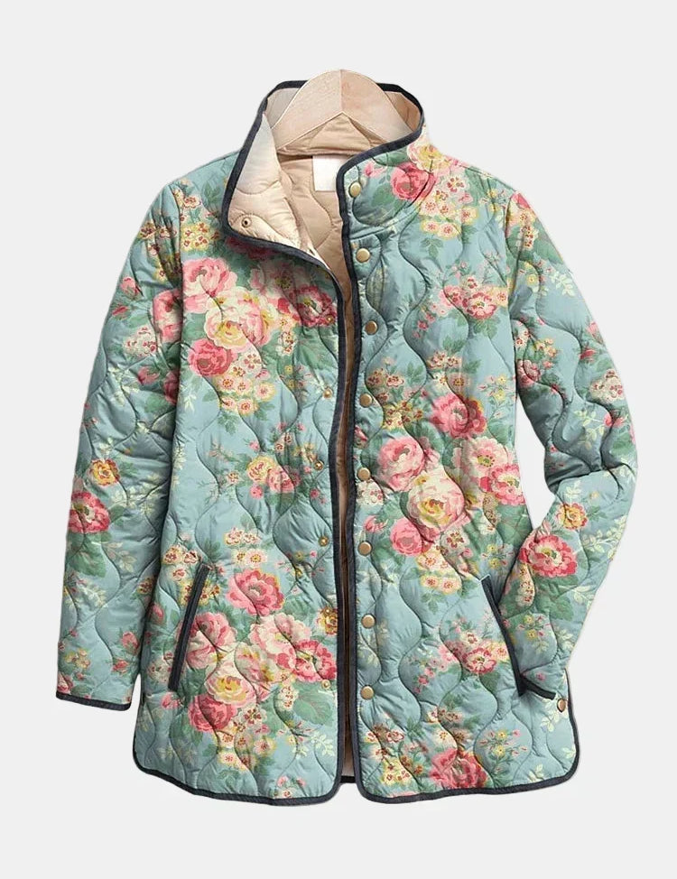 Elara Quilted Floral Print Jacket