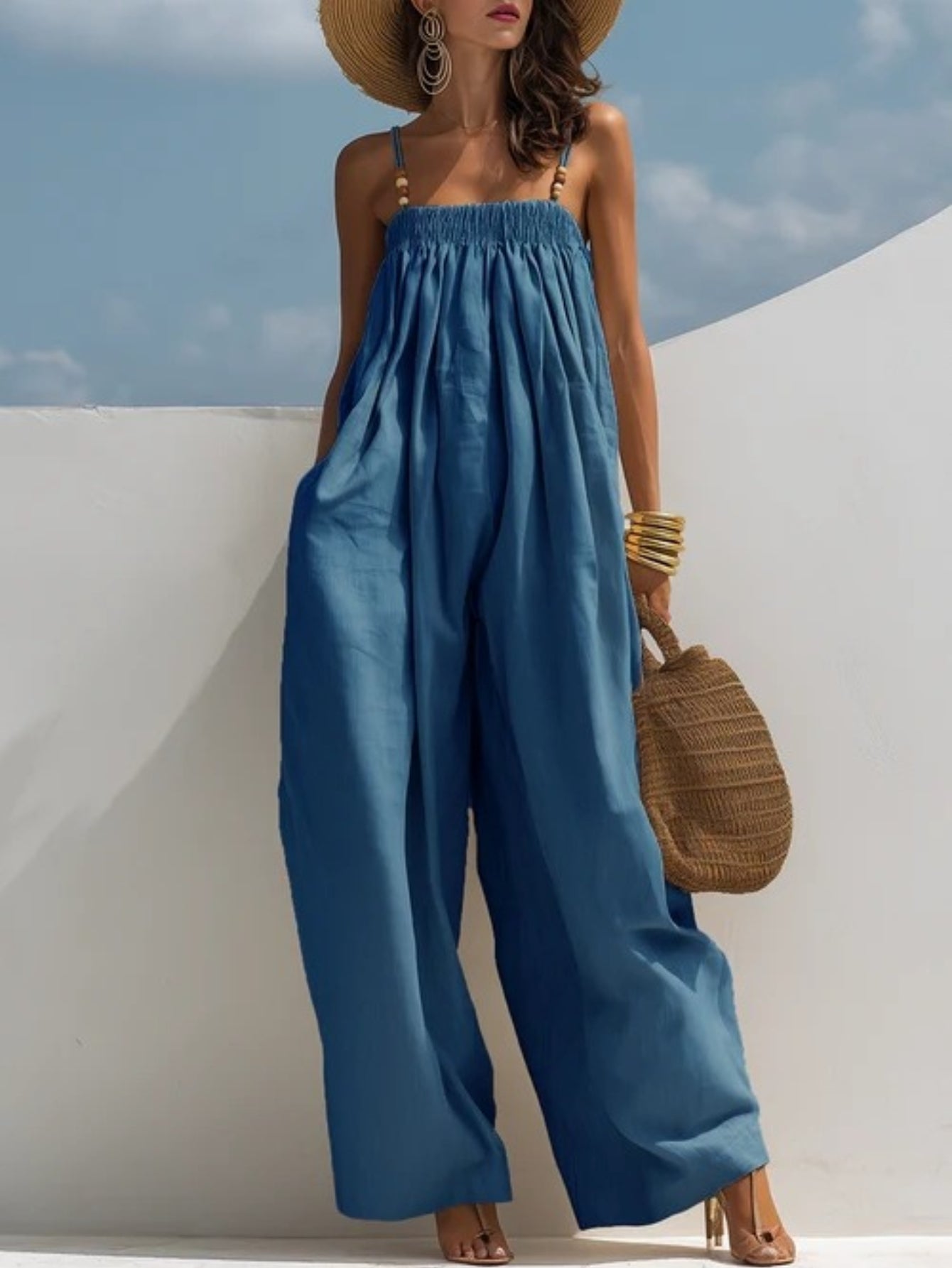 Molly Wide-Leg Denim Jumpsuit - view 3