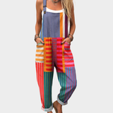 Comfortable printed overalls, front view