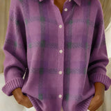 Rebecca Relaxed Fit Checked Cardigan