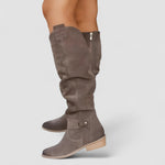 Adelaide, Knee-High Riding Boots with Ruched Shaft
