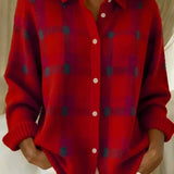 Brittany Soft Checked Button Cardigan
