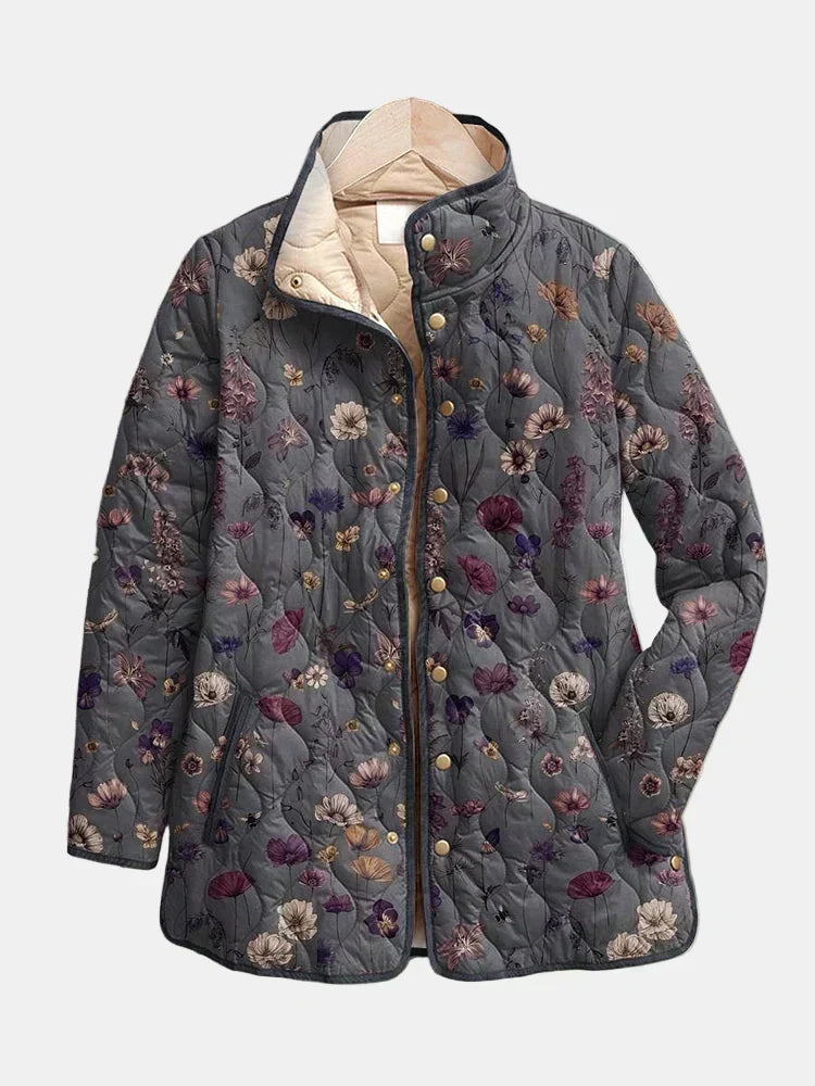 Niva Vintage Floral Print Quilted Jacket