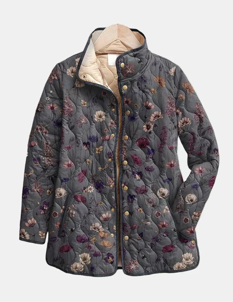 Niva Vintage Floral Print Quilted Jacket