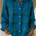 Kelsey Brushed Knitted Check Cardigan