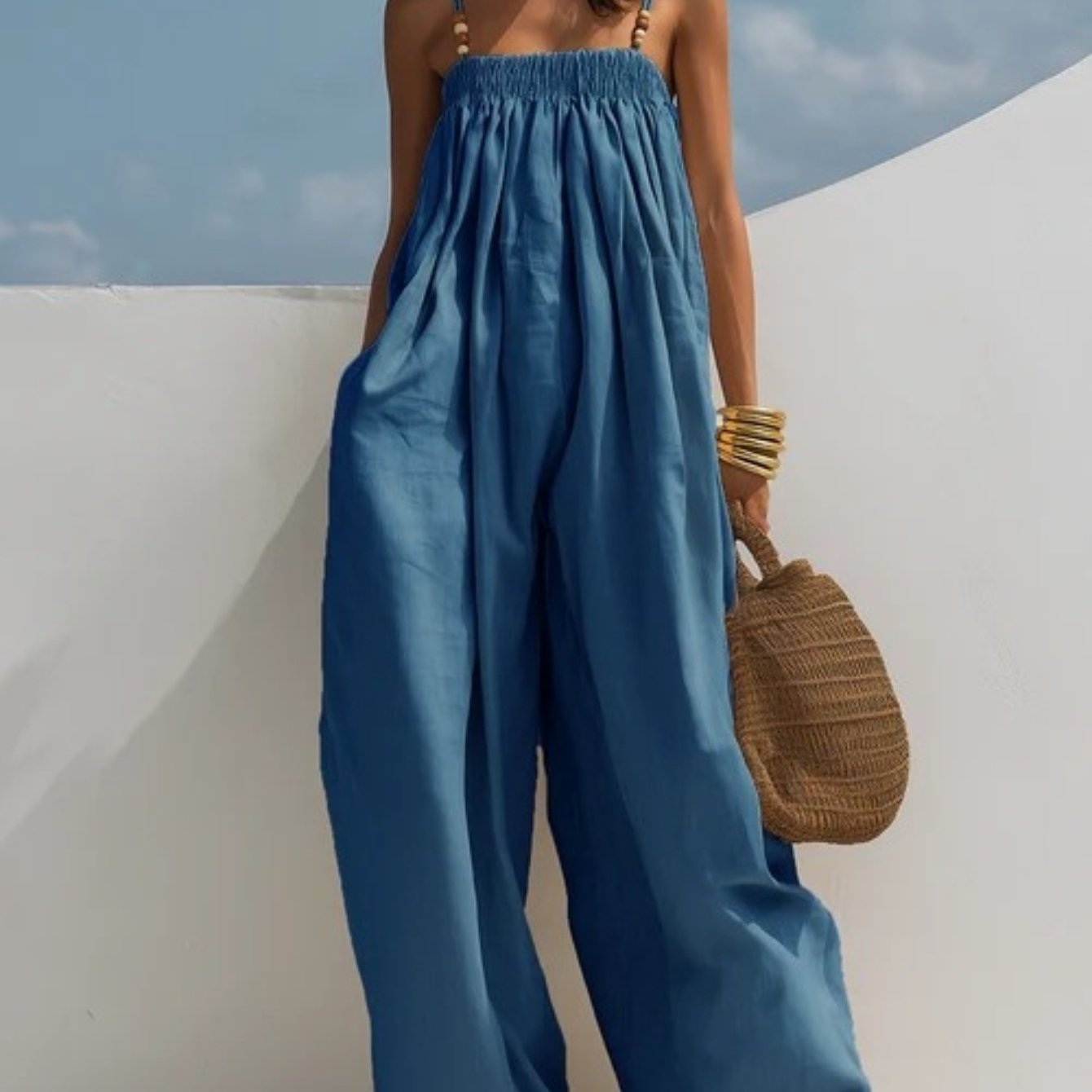 Molly Wide-Leg Denim Jumpsuit - view 7
