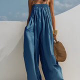 Molly Wide-Leg Denim Jumpsuit - view 7