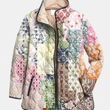 Suri Casual Floral Print Quilted Jacket