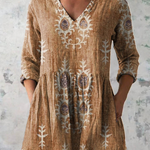 Elise Long Blouse with V-Neck, close-up