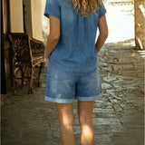Stephanie Relaxed Short Denim Co-ord Set - view 3