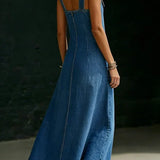 Niamh Long Button-Down Denim Dress - view 5