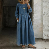 Sophie Peter Pan Collar Denim Dress