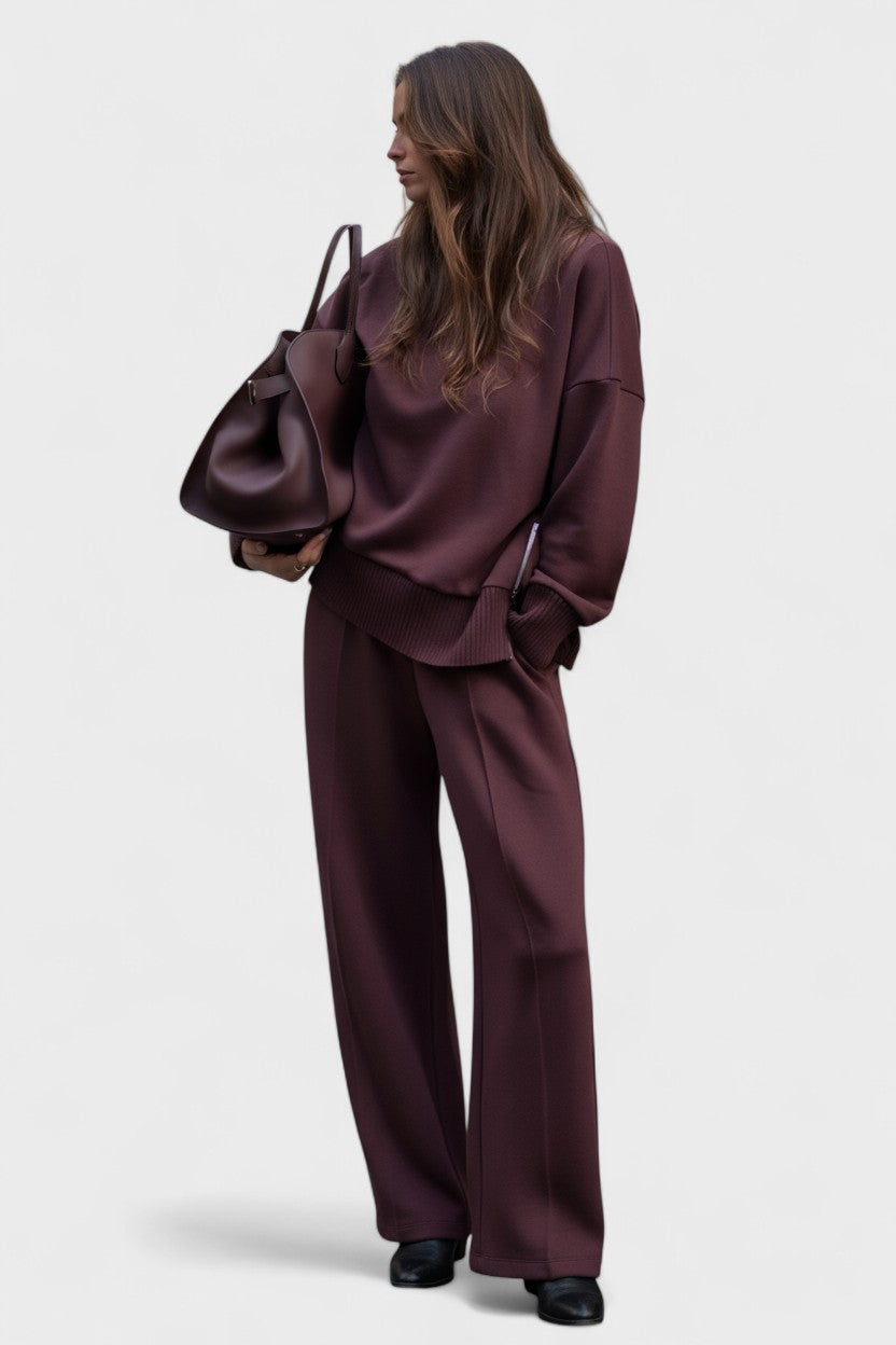 Agnes, Roll-Neck Knitted Top & Trousers Set
