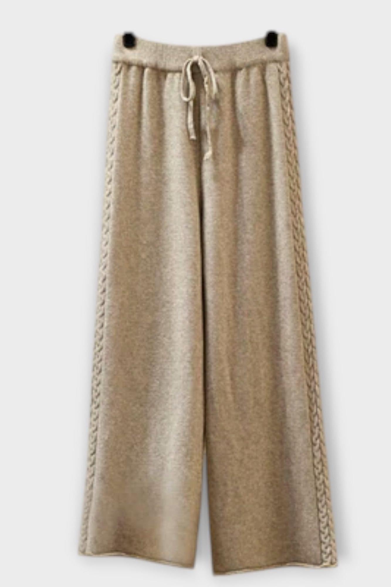 Roberta, Cable-Knit Jumper & Wide-Leg Knitted Trousers Set
