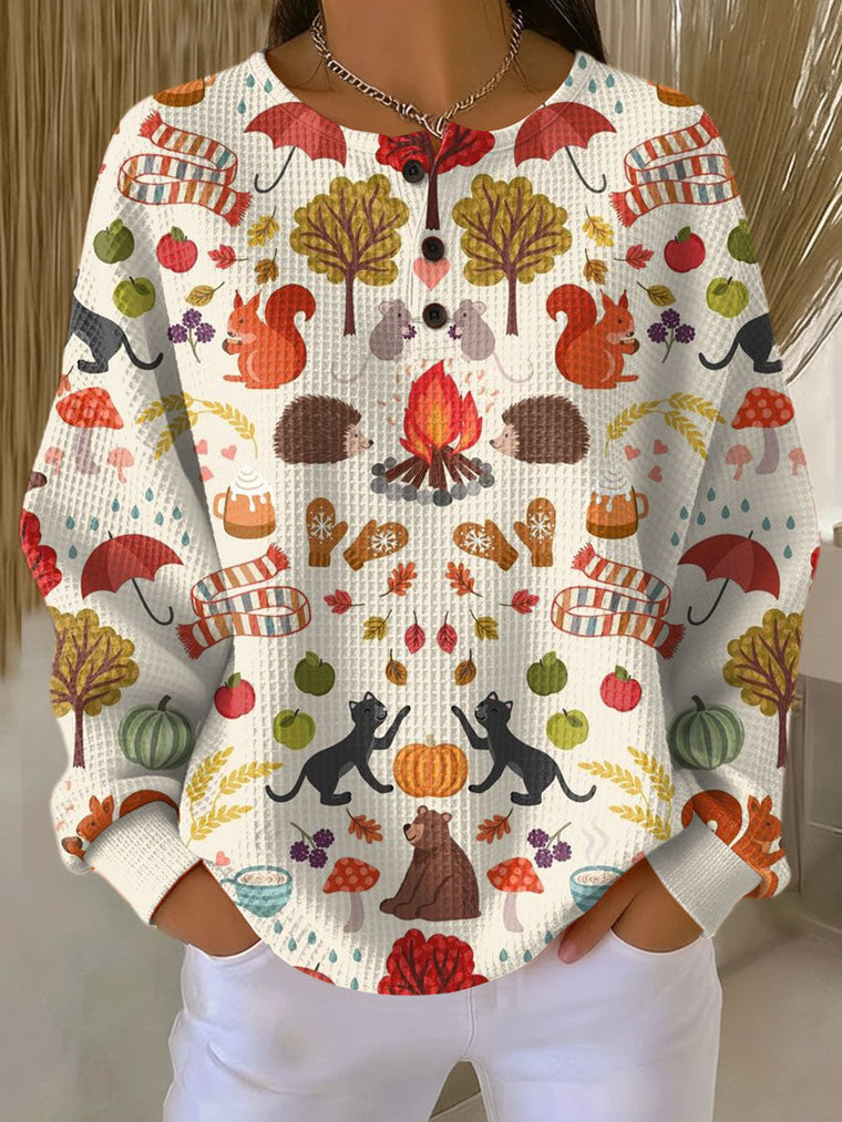Mathilde | Jumper with Autumn Forest Motif