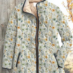 Amabel Light Quilted Jacket with Delicate Floral Pattern - view 2