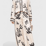 Amelia, Patterned Long-Sleeve Top & Wide-Leg Trousers Set