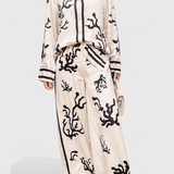 Amelia, Patterned Long-Sleeve Top & Wide-Leg Trousers Set