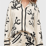 Amelia, Patterned Long-Sleeve Top & Wide-Leg Trousers Set