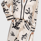 Amelia, Patterned Long-Sleeve Top & Wide-Leg Trousers Set