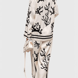 Amelia, Patterned Long-Sleeve Top & Wide-Leg Trousers Set