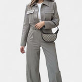 Anna, Cropped Jacket & Wide-Leg Trousers Set