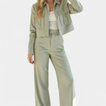 Anna, Cropped Jacket & Wide-Leg Trousers Set