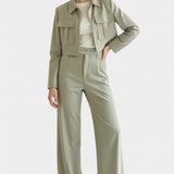 Anna, Cropped Jacket & Wide-Leg Trousers Set