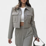 Anna, Cropped Jacket & Wide-Leg Trousers Set