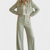 Anna, Cropped Jacket & Wide-Leg Trousers Set