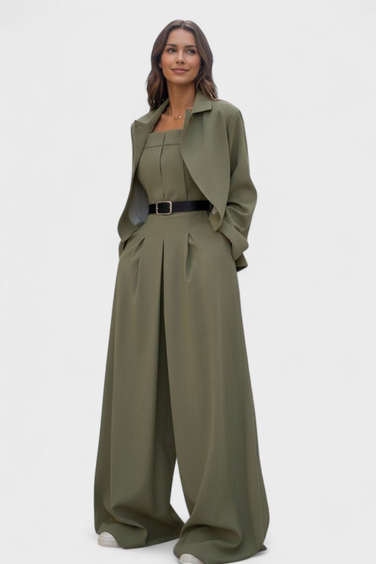 Anthea, Three-Piece Blazer, Bustier & Trousers Set
