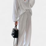 Esther, Relaxed Long-Sleeve Top & Wide-Leg Trousers Set