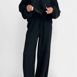 Esther, Relaxed Long-Sleeve Top & Wide-Leg Trousers Set