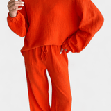Esther, Relaxed Long-Sleeve Top & Wide-Leg Trousers Set