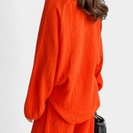 Esther, Relaxed Long-Sleeve Top & Wide-Leg Trousers Set